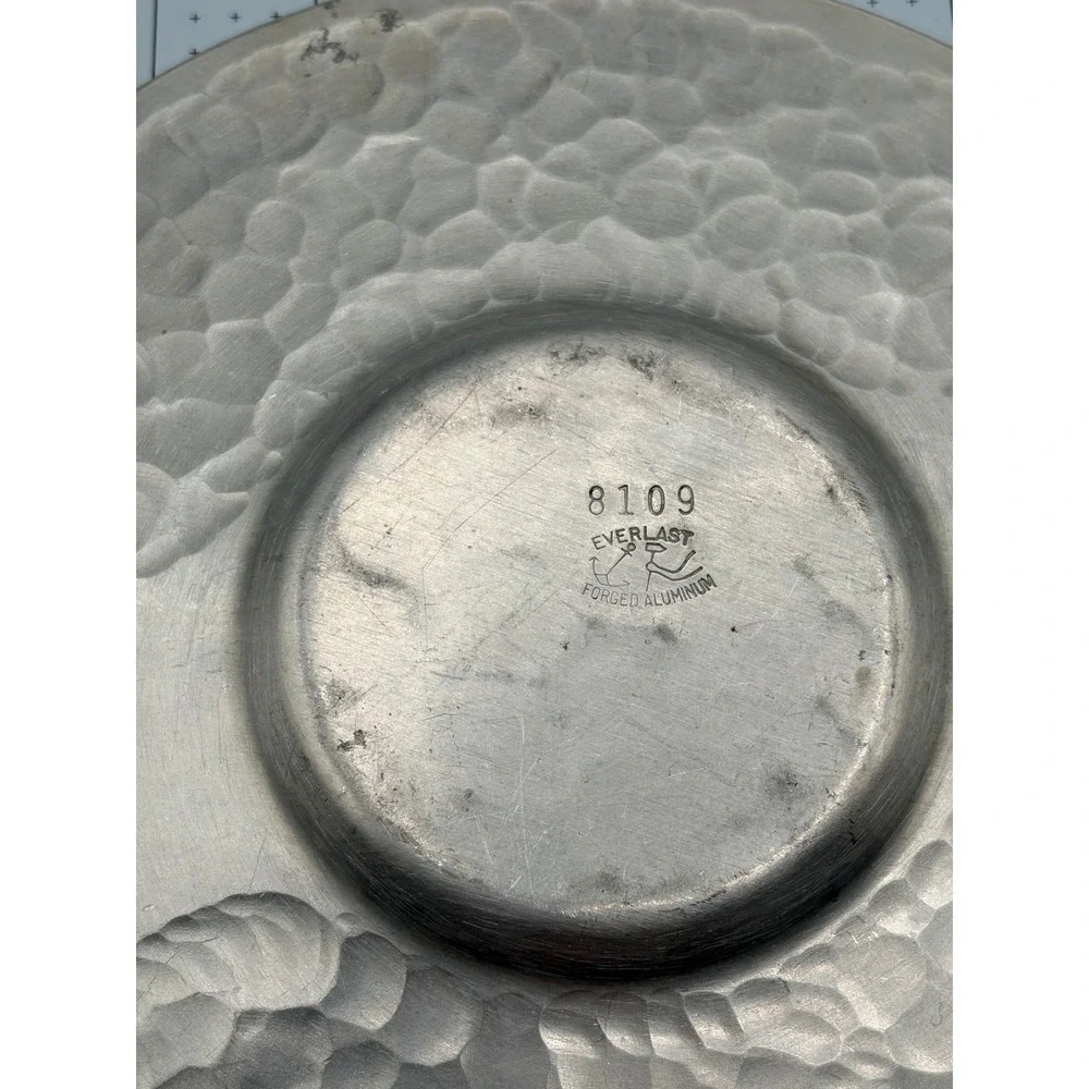 Everlast Forged Aluminum 8109 Floral Lily Hammered‎ Metal Plate Coaster Vintage